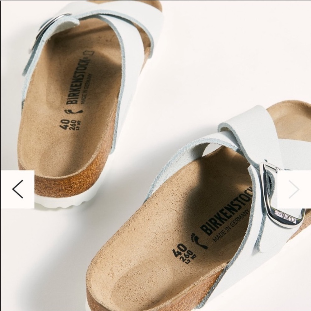 Birkenstock Siena Washed White Metallic Big Buckle Sandal - Picture 3 of 9